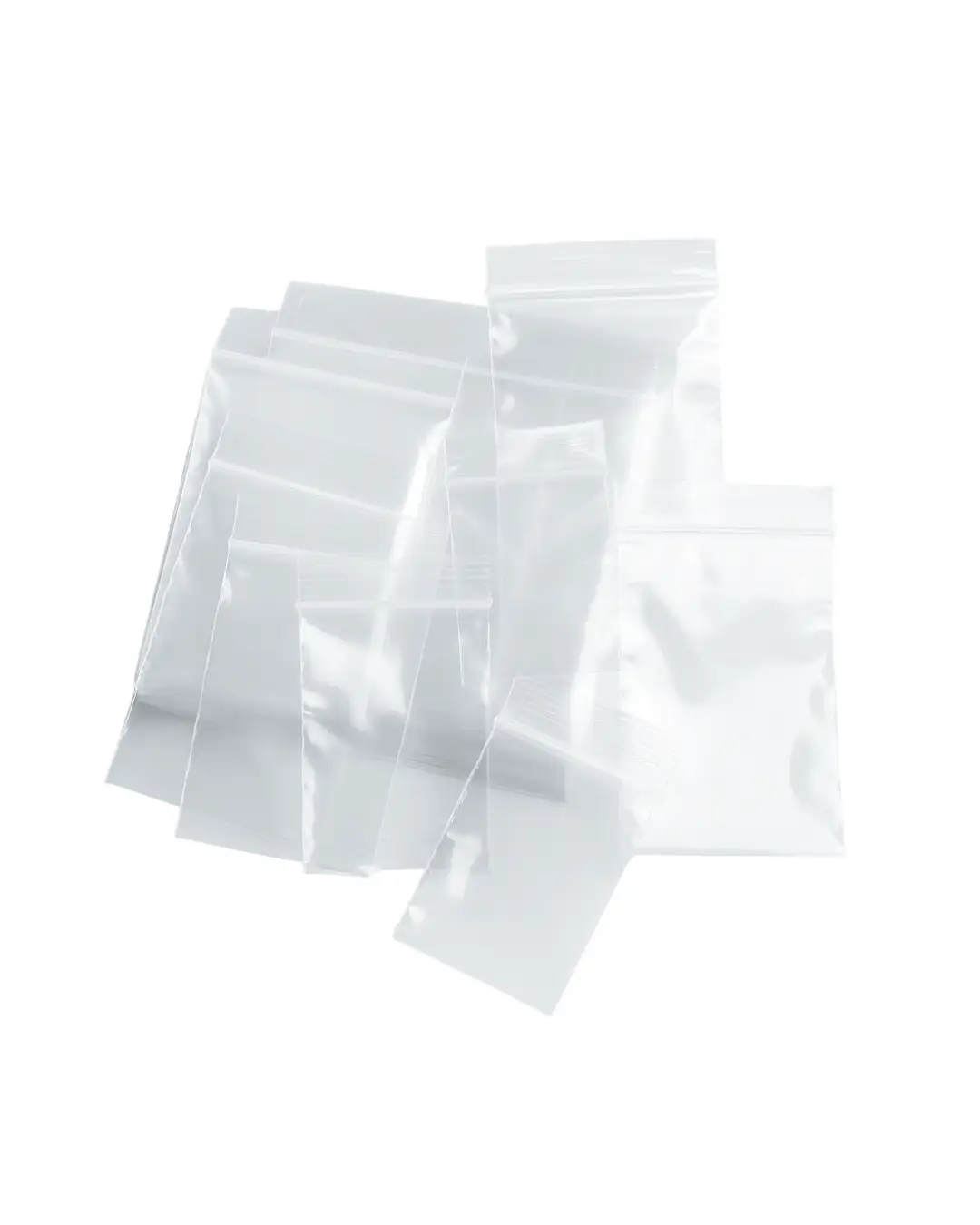 Reclosable clear poly bags in multiple sizes