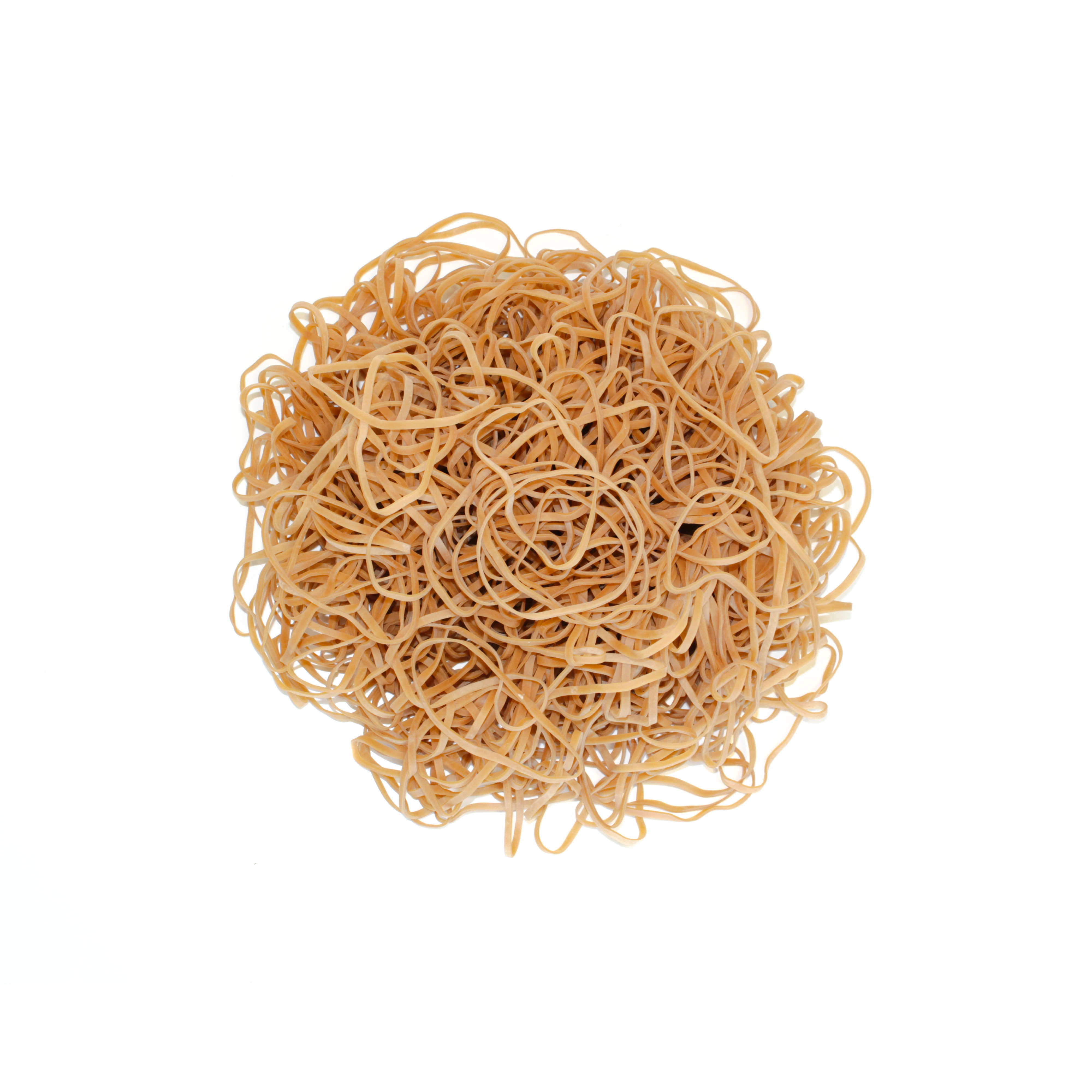 Standard natural rubber bands in bulk for packaging and bundling workflows.