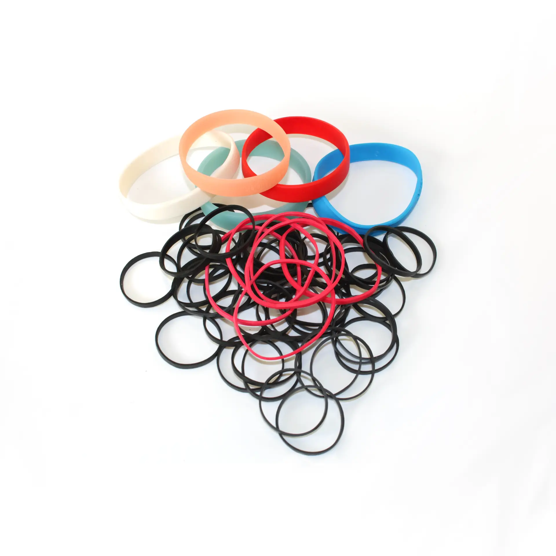 Non-latex rubber bands for latex-sensitive commercial environments