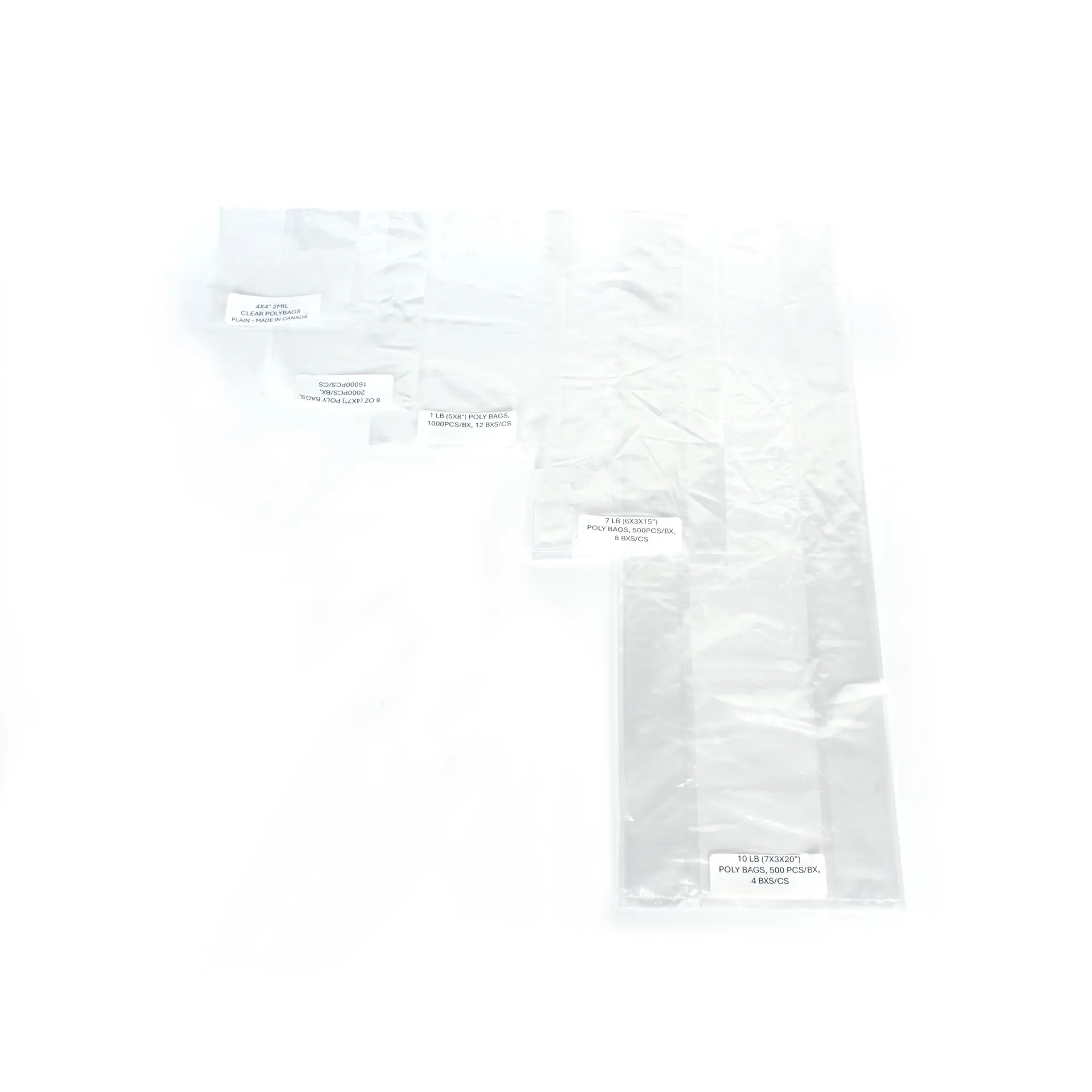 Food-grade pound and portion poly bags made from clear LDPE for wholesale food packaging