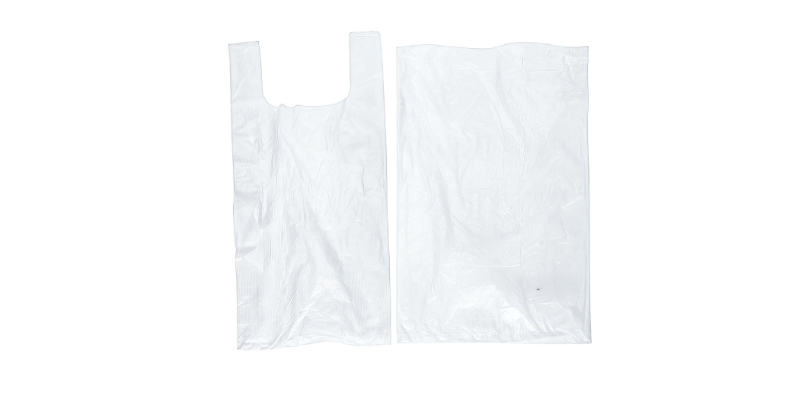 Clear HDPE produce bags in t-shirt and flat styles for supermarket and foodservice produce packaging.